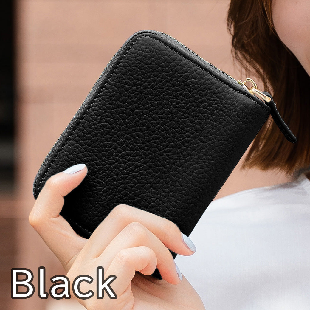 お札が折れない 本革ミニ財布 レディース スキミング防止