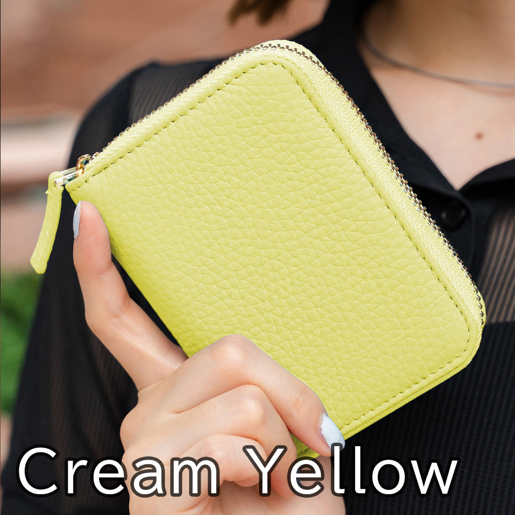 お札が折れない 本革ミニ財布 レディース スキミング防止