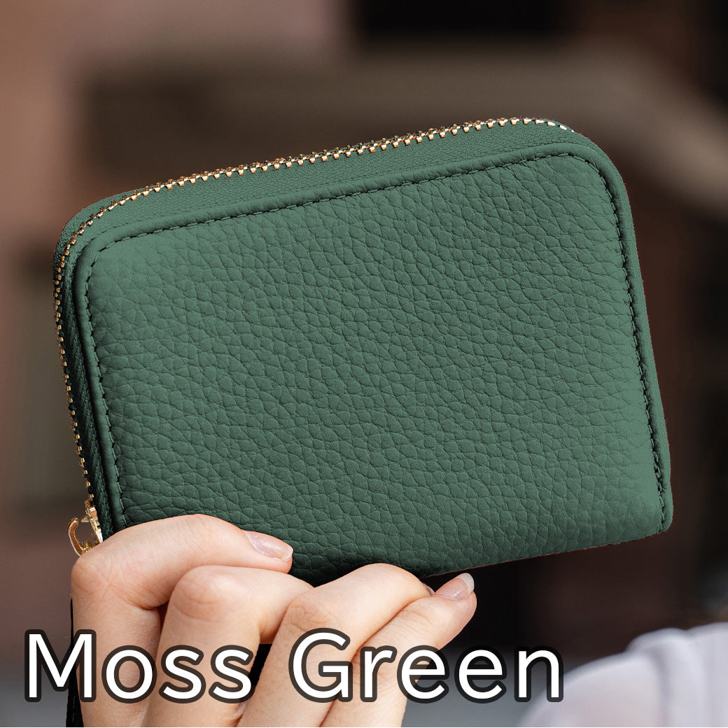 お札が折れない 本革ミニ財布 レディース スキミング防止