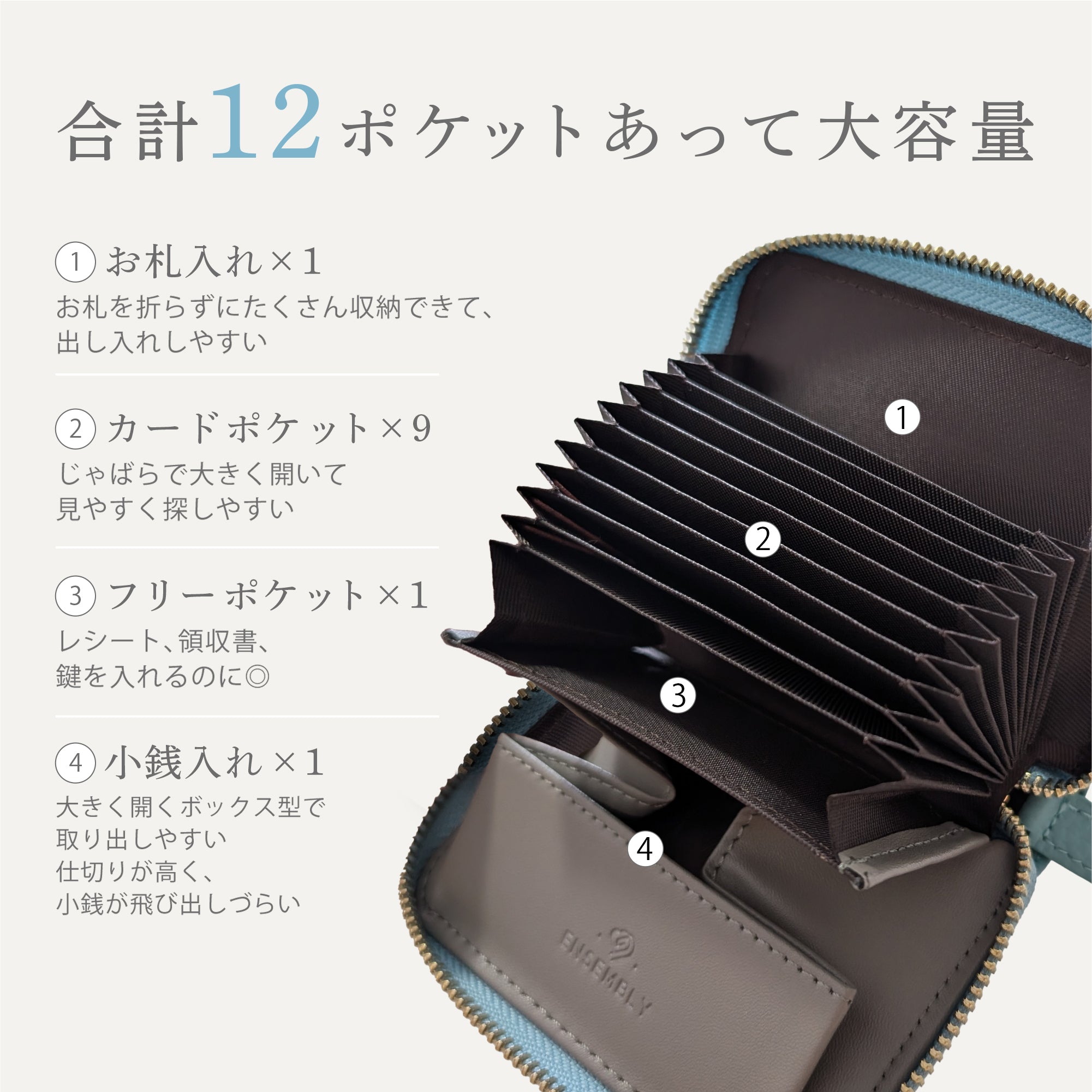 お札が折れない 本革ミニ財布 レディース スキミング防止
