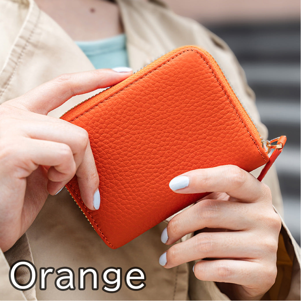 お札が折れない 本革ミニ財布 レディース スキミング防止