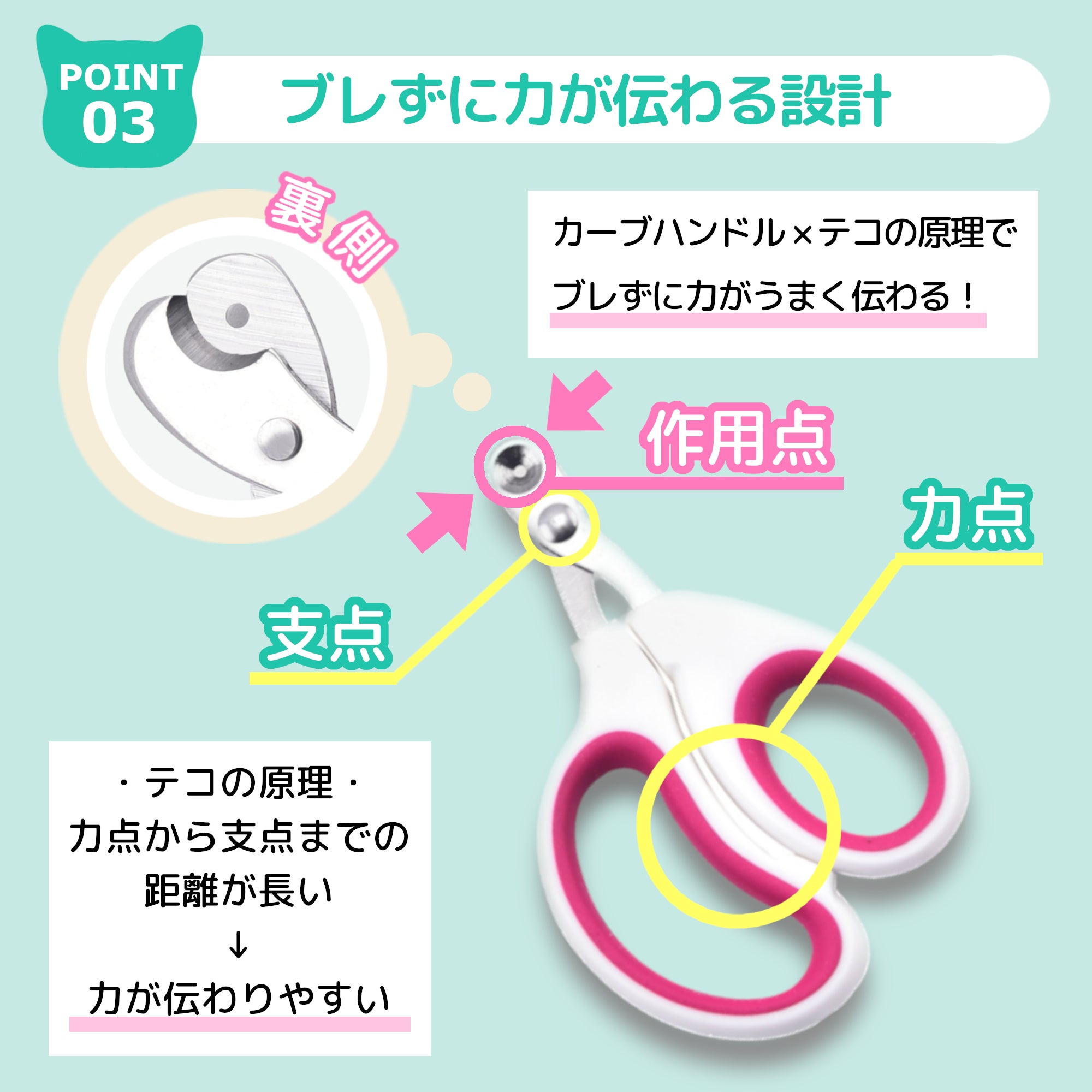 丸穴ガイドで深爪しにくい 静かにスパッと切れる ギロチン式 猫用つめきり