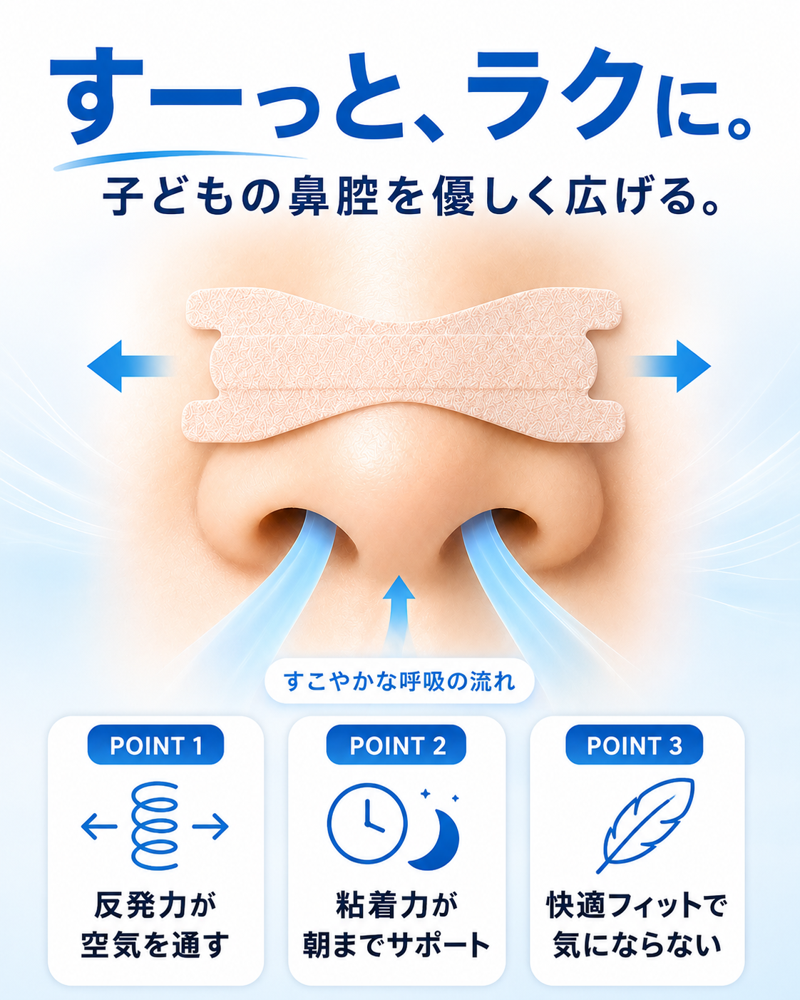 薬を飲まずに、鼻通りスッキリ。肌にやさしい「医療用素材」 鼻孔拡張テープ「シン・ノーズケア(スモール)」